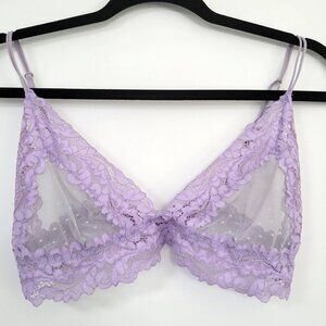 Savage X Fenty Dotted Mesh Purple Lavender Lace Bralette